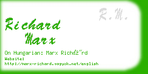 richard marx business card